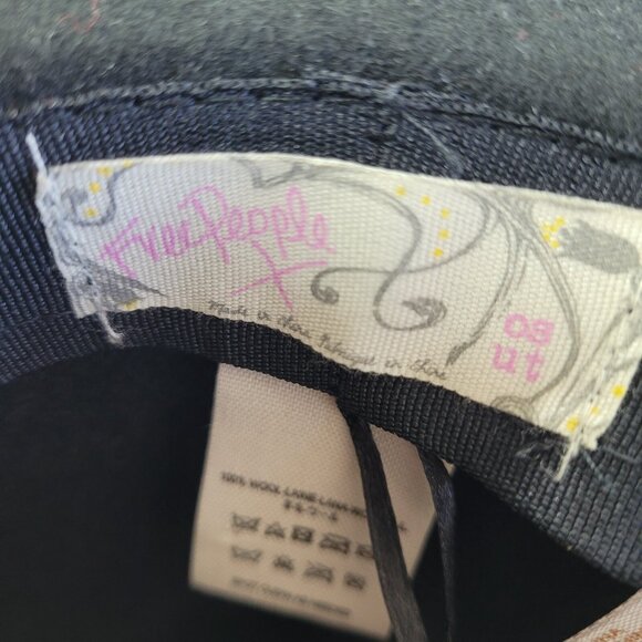 Free People Hat Womens OS Black Wool Goldfinger Western Felt Wide‎ Brim Hat - Picture 7 of 12
